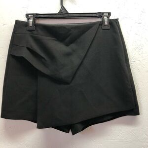 Zara black asymmetrical layered skort